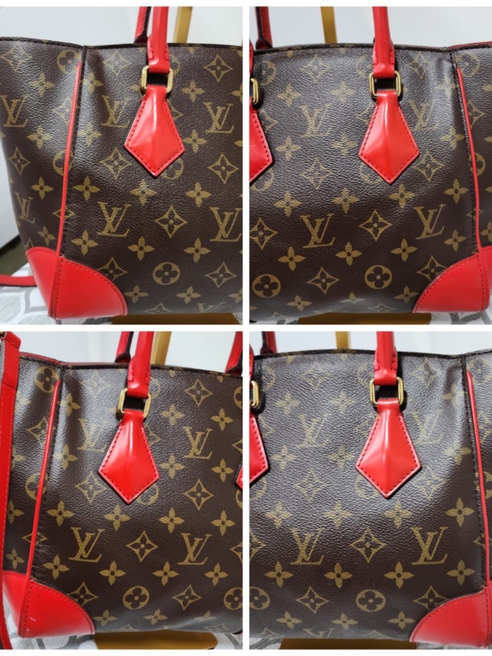 Authentic LOUIS VUITTON Phenix Monogram Canvas Shoulder Bag Brown/Red - Picture 10 of 16